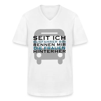 Lustiger Busfahrer Spruch Geschenkidee - Männer-T-Shirt mit V-Ausschnitt - Weiß - Vorne - AI Model Male 185 light (185cm)