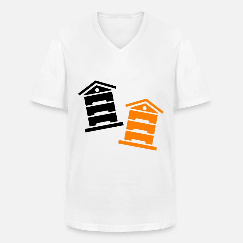 Honig Imker - Männer-T-Shirt mit V-Ausschnitt - Weiß