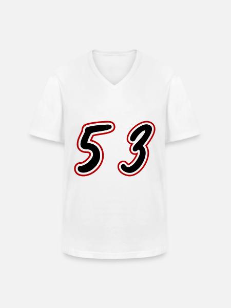 53 Number Symbol - Men's V-Neck T-Shirt - white