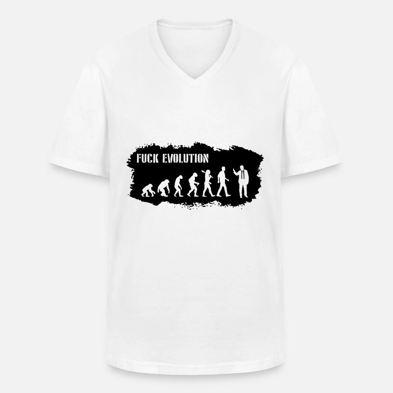 Evolution of Badass - Männer-T-Shirt mit V-Ausschnitt - Weiß