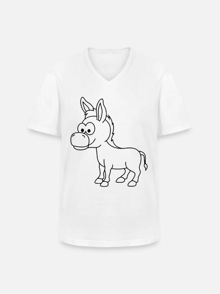 Donkey Comic Animal - Men's V-Neck T-Shirt - white