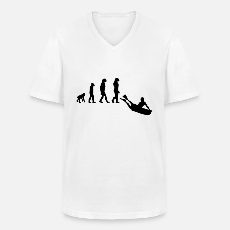 Bodyboarding Evolution Bodyboarder Geschenk - Männer-T-Shirt mit V-Ausschnitt - Weiß