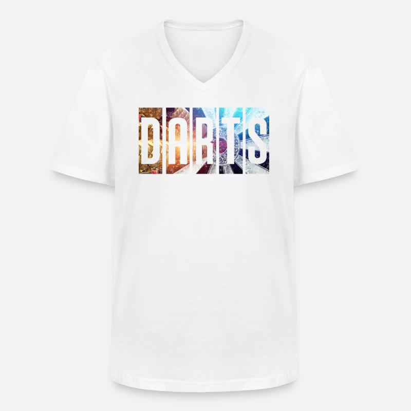 Darts Dart Darten Dartscheibe Geschenk - Männer-T-Shirt mit V-Ausschnitt - Weiß