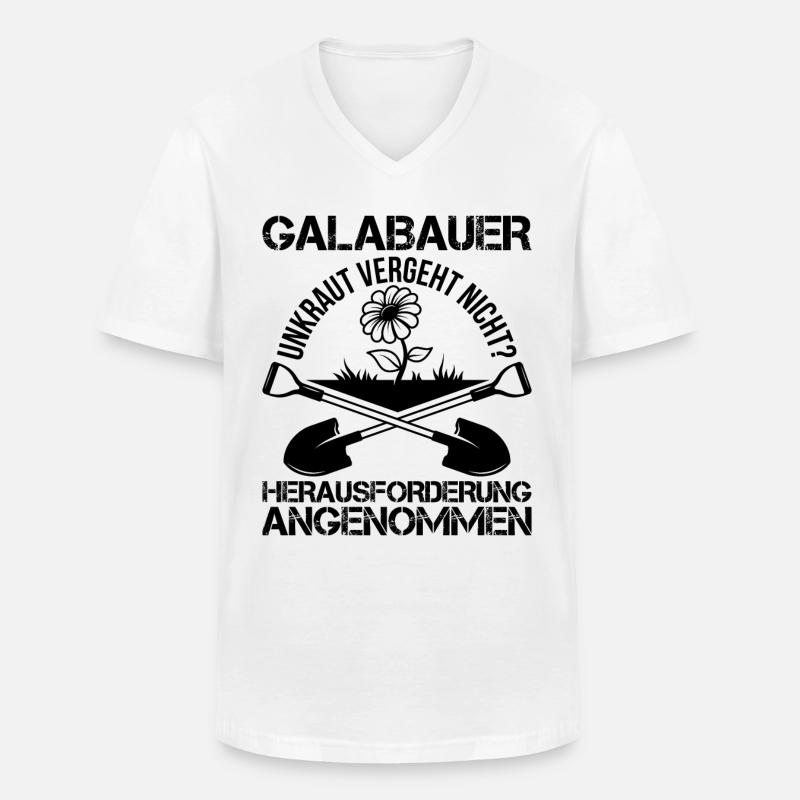 Galabau Galabauer Handwerker - Männer-T-Shirt mit V-Ausschnitt - Weiß