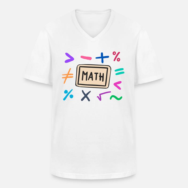 Simboli matematici per studenti e genitori - Maglietta da uomo classica con scollo a V - bianco