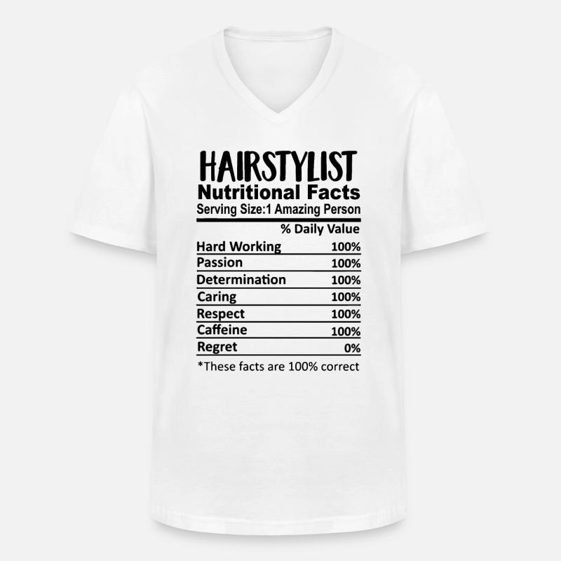 Friseur Nährwerte Lustig - Männer-T-Shirt mit V-Ausschnitt - Weiß