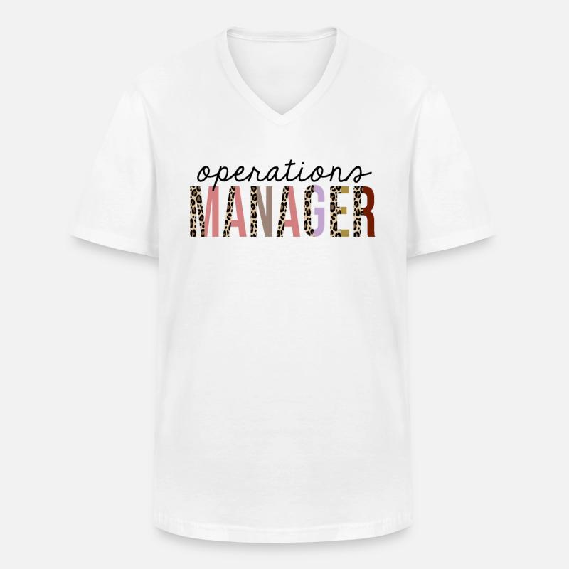 Operations Manager Leopard Print Lustig - Männer-T-Shirt mit V-Ausschnitt - Weiß