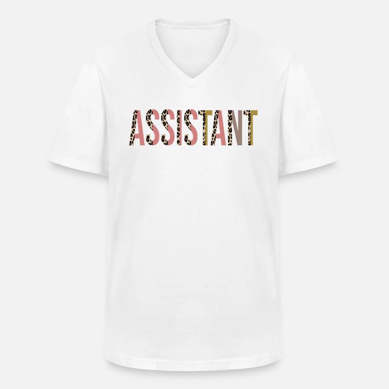 Assistent - Männer-T-Shirt mit V-Ausschnitt - Weiß