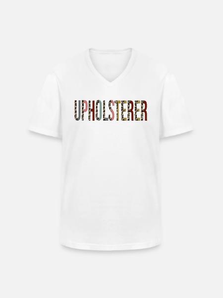 Polsterer - Männer-T-Shirt mit V-Ausschnitt - Weiß