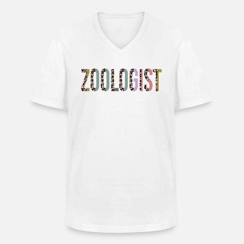 Zoologe - Männer-T-Shirt mit V-Ausschnitt - Weiß