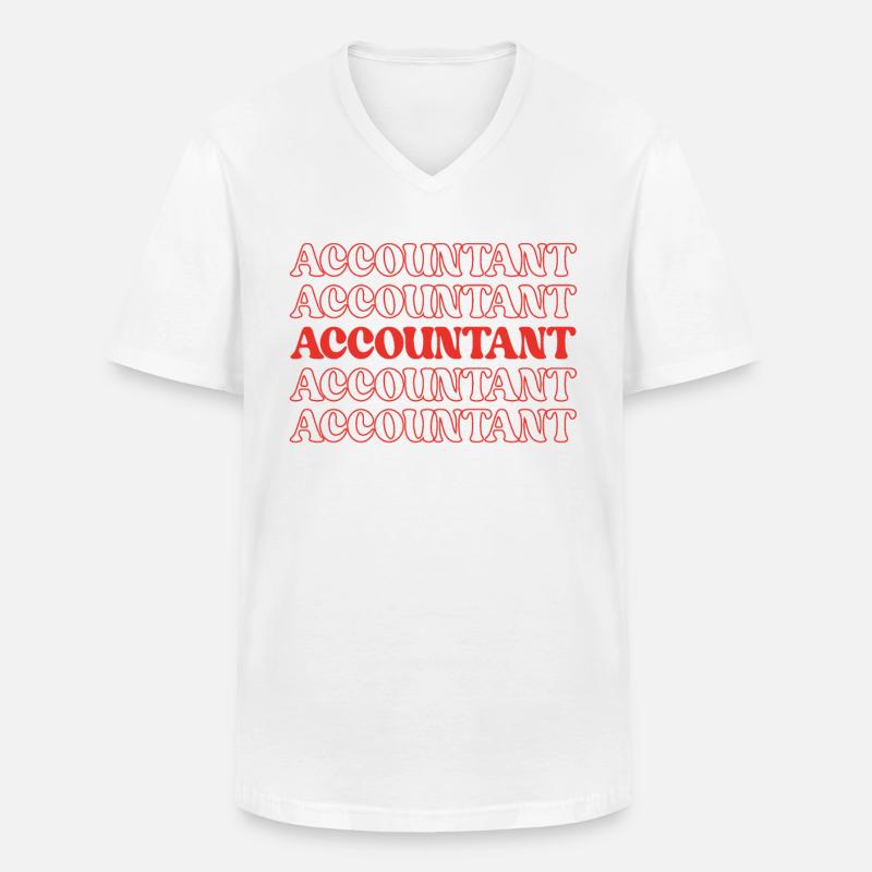 Buchhalter Buchhalter Finanzstatistik Daten - Männer-T-Shirt mit V-Ausschnitt - Weiß