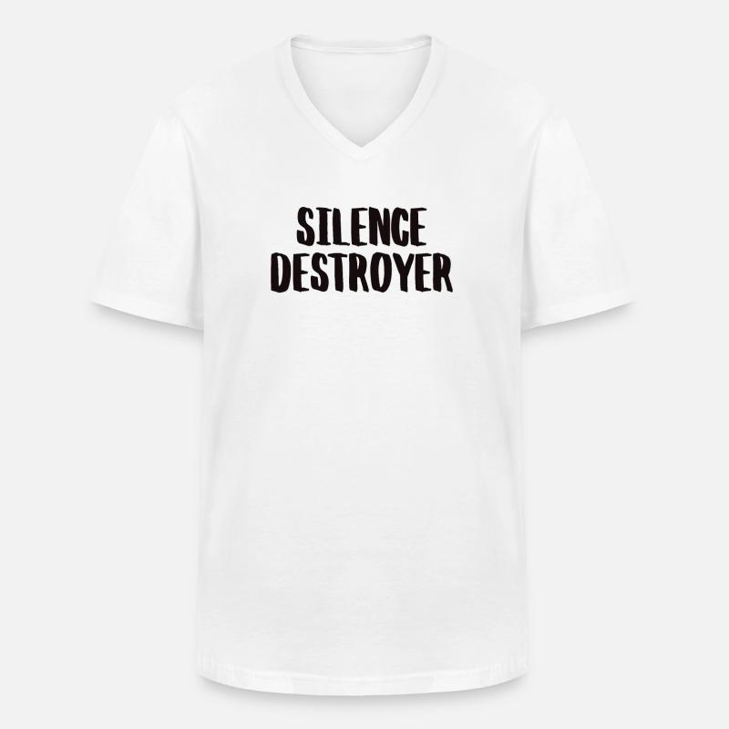 Silence Destroyer Zerstörer der Stille - Männer-T-Shirt mit V-Ausschnitt - Weiß