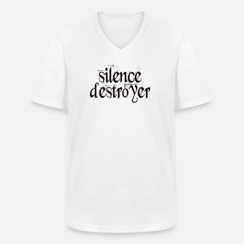 Silence Destroyer Zerstörer der Stille - Männer-T-Shirt mit V-Ausschnitt - Weiß