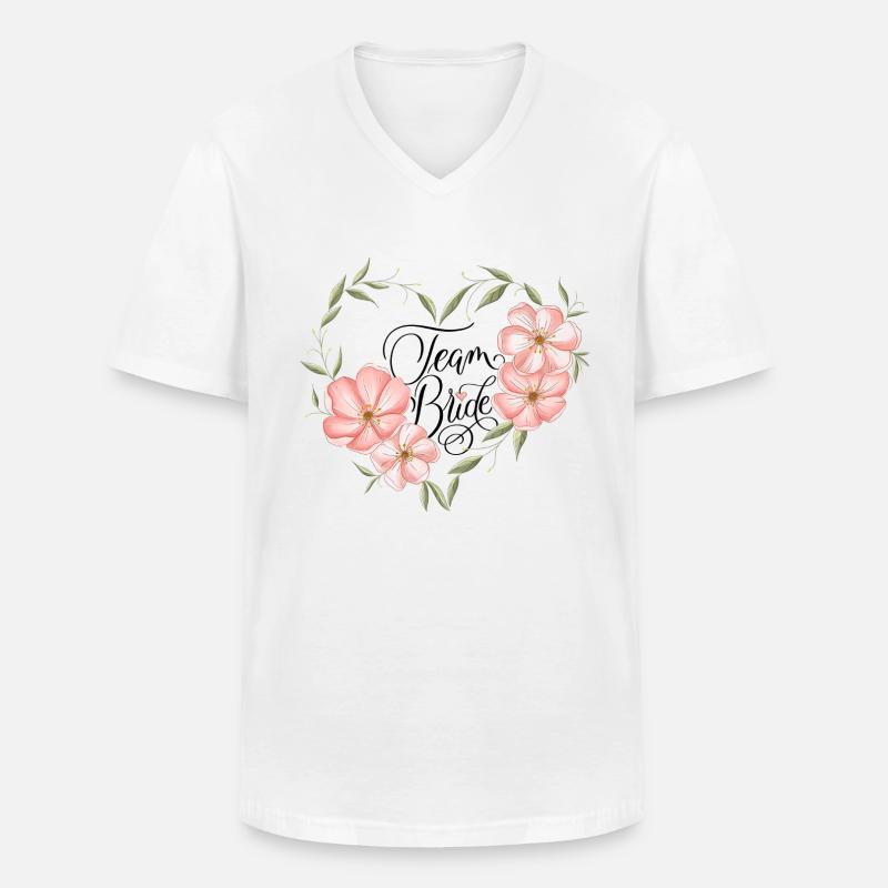Team Bride - Männer-T-Shirt mit V-Ausschnitt - Weiß