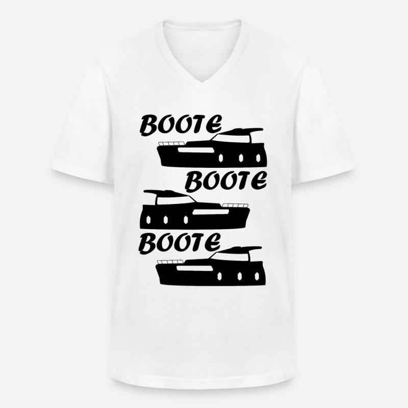 Boote Boote Boote - Männer-T-Shirt mit V-Ausschnitt - Weiß
