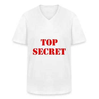 Top secret - T-shirt col V Homme - blanc - Devant - AI Model Male 185 light (185cm)