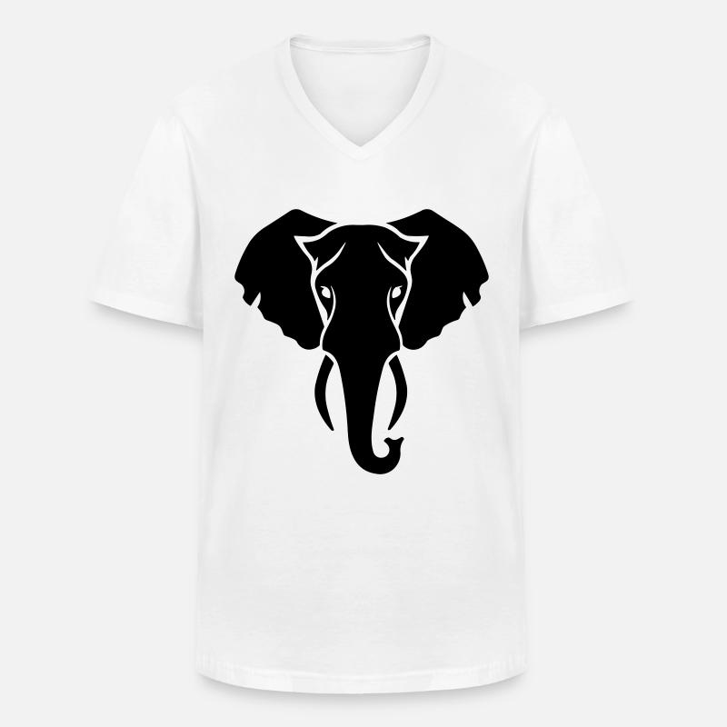 Elefant - Männer-T-Shirt mit V-Ausschnitt - Weiß
