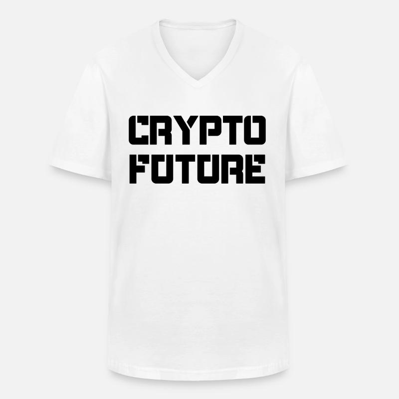 CRYPTO FUTURE Kryptowährungen Trader - Männer-T-Shirt mit V-Ausschnitt - Weiß
