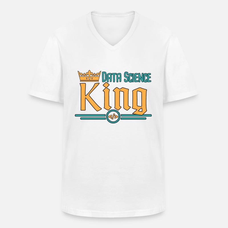 Data Science King - Männer-T-Shirt mit V-Ausschnitt - Weiß