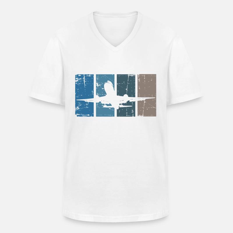 Flugzeug Pilot Luftfahrt - Männer-T-Shirt mit V-Ausschnitt - Weiß