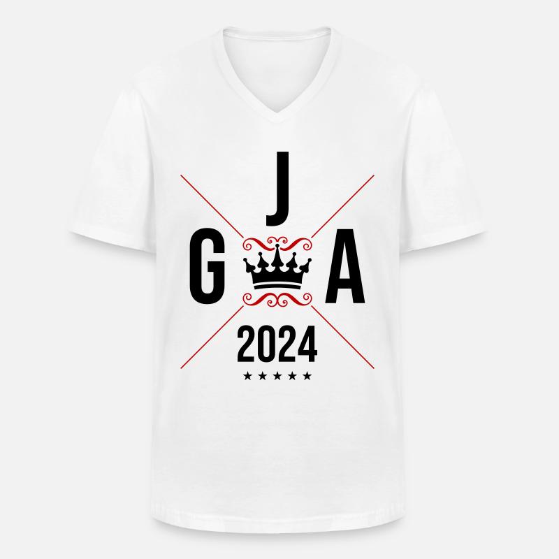 Jga 2024 Junggesellenabschied - Männer-T-Shirt mit V-Ausschnitt - Weiß