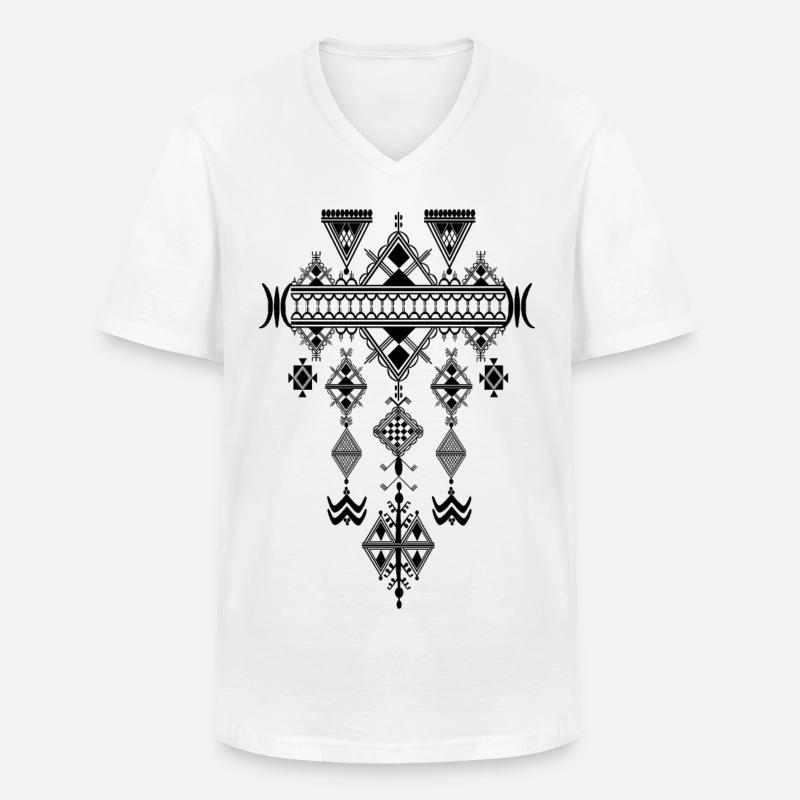 Berbermuster. Max-Format - Männer-T-Shirt mit V-Ausschnitt - Weiß