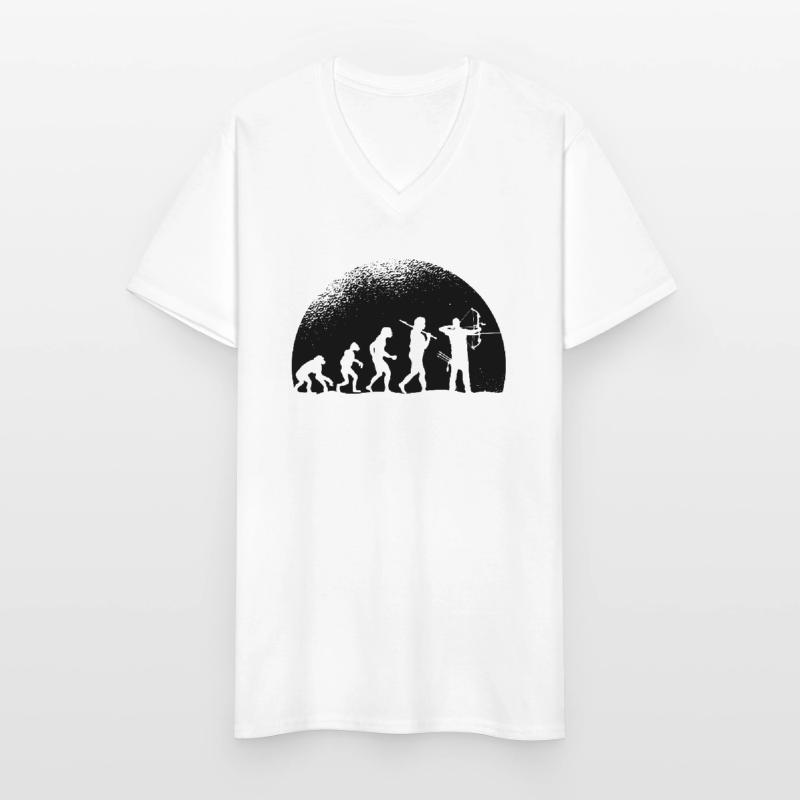 Evolution Bogenschießen Männer-T-Shirt mit V-Ausschnitt