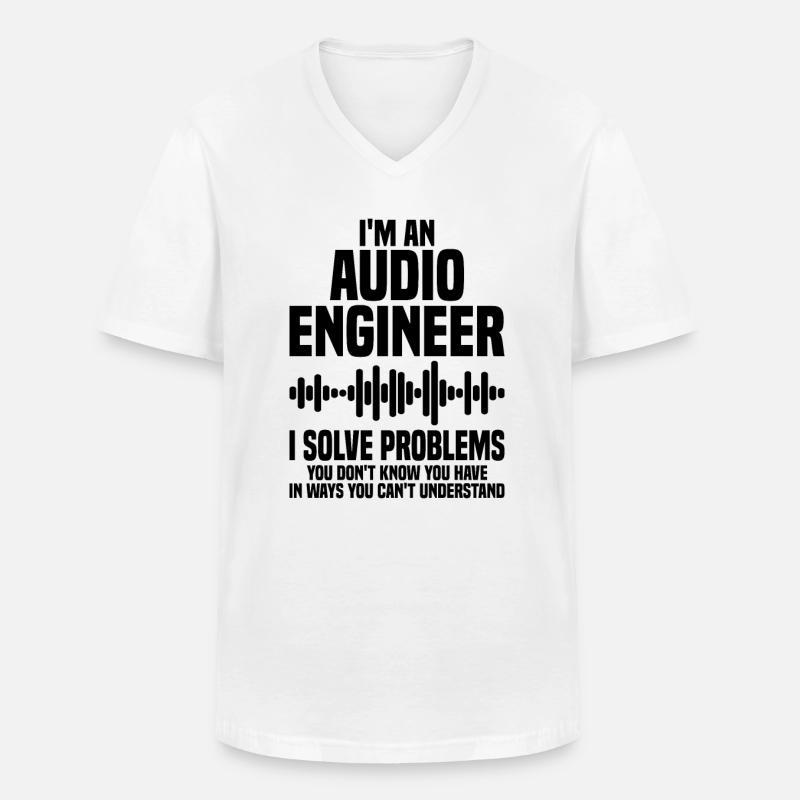 Tontechniker Tontechnik Musik - Männer-T-Shirt mit V-Ausschnitt - Weiß
