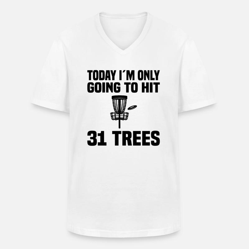 Frisbee Golf - Männer-T-Shirt mit V-Ausschnitt - Weiß