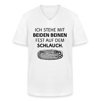 SCHLAUCH STEHEN LEBEN VERPEILT UNWISSEN GARTEN - Männer-T-Shirt mit V-Ausschnitt - Weiß - Vorne - AI Model Male 185 light (185cm)