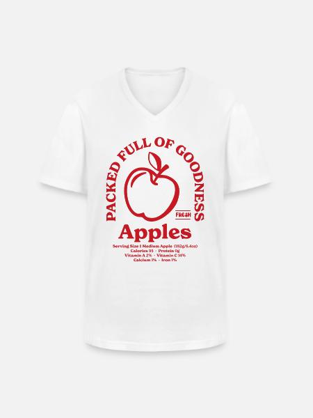 Apples Nutritional Red - Men's V-Neck T-Shirt - white