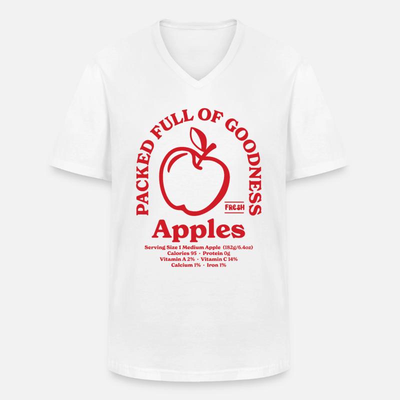 Äpfel Nährwert Rot - Männer-T-Shirt mit V-Ausschnitt - Weiß