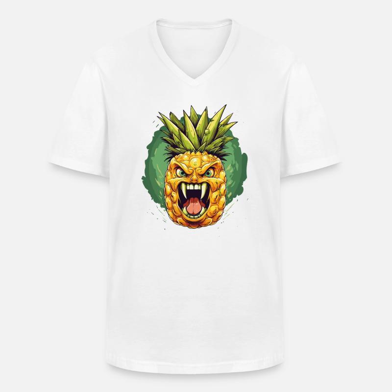 Ananas Vampir - Männer-T-Shirt mit V-Ausschnitt - Weiß