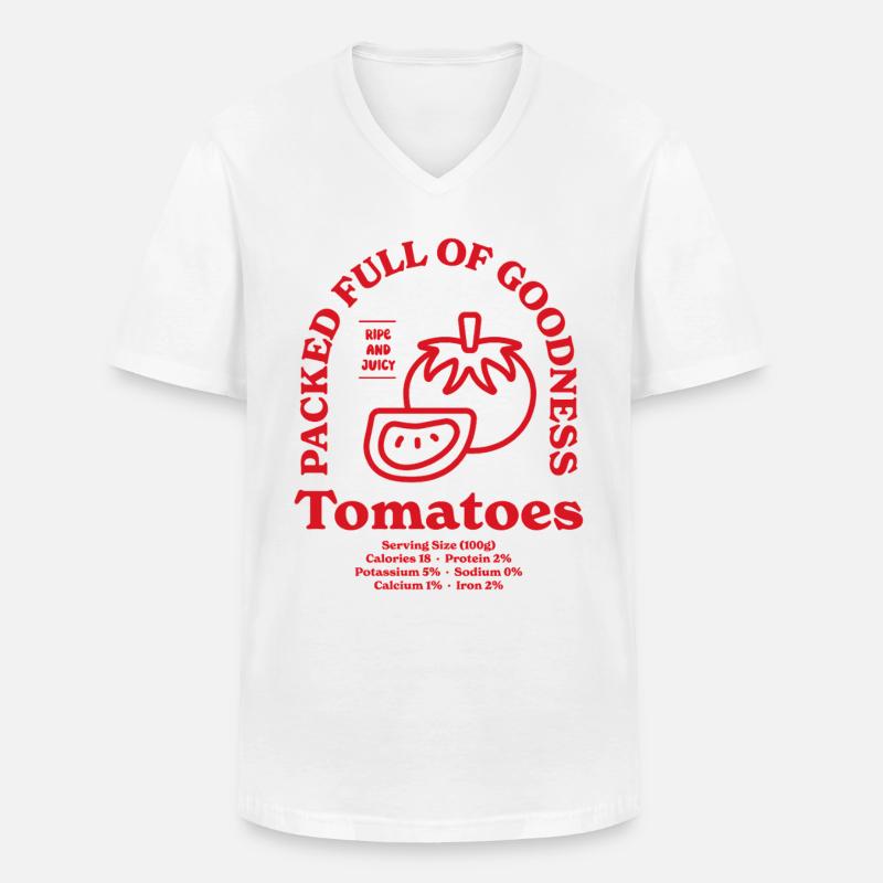Tomaten Nährwert - Männer-T-Shirt mit V-Ausschnitt - Weiß