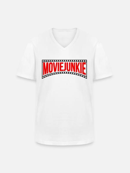 Colors can be changed | Movie Junkie - Men's V-Neck T-Shirt - white