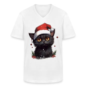 Mustache Wishes - Men's V-Neck T-Shirt - white - Front - AI Model Male 185 light (185cm)
