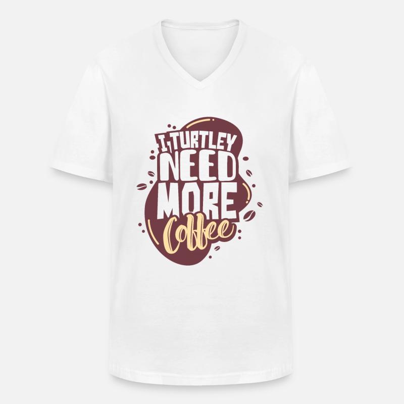 Schildkröte Kaffee - Männer-T-Shirt mit V-Ausschnitt - Weiß