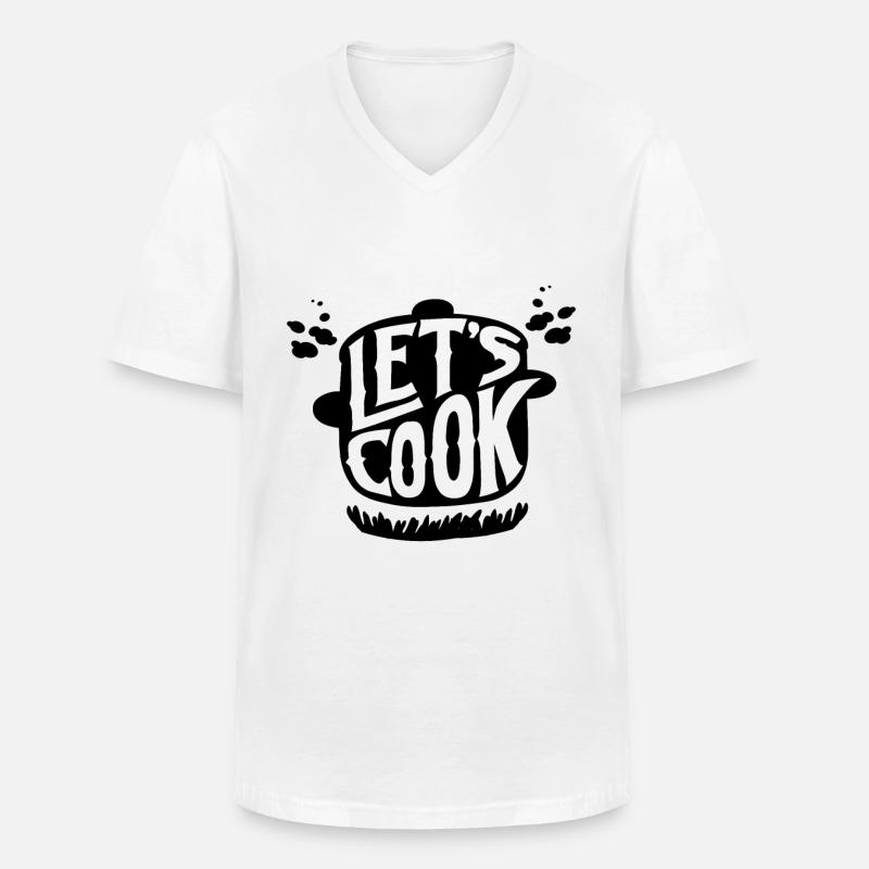 Kochen Koch - Männer-T-Shirt mit V-Ausschnitt - Weiß