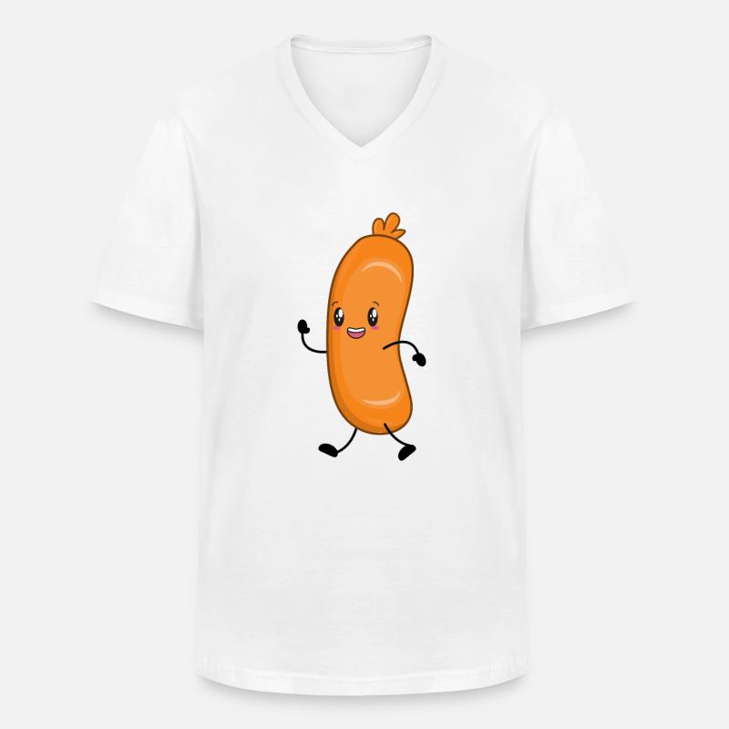 Wurst Würstchen - Männer-T-Shirt mit V-Ausschnitt - Weiß
