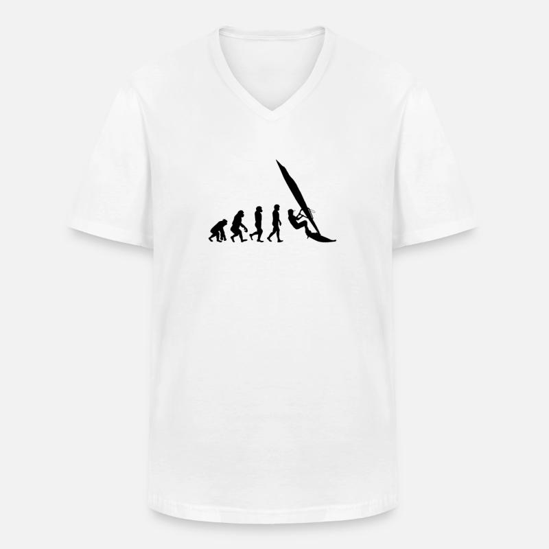 Windsurfing Evolution Wind Surfer - Men's V-Neck T-Shirt - white