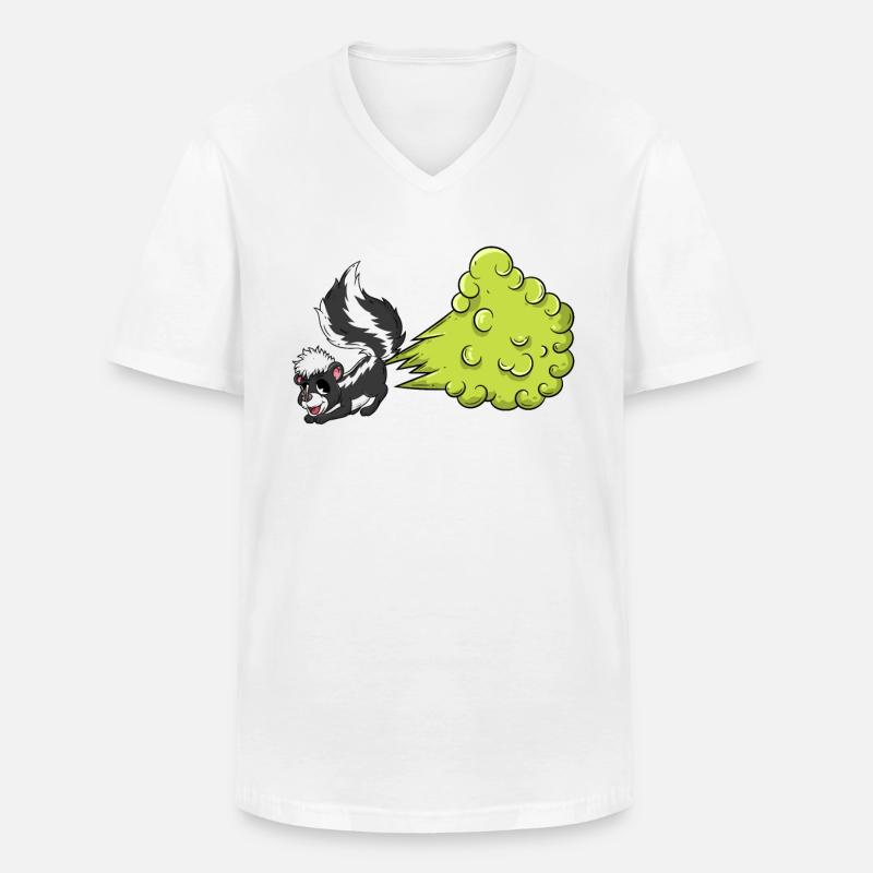 Stinktier Pups - Männer-T-Shirt mit V-Ausschnitt - Weiß