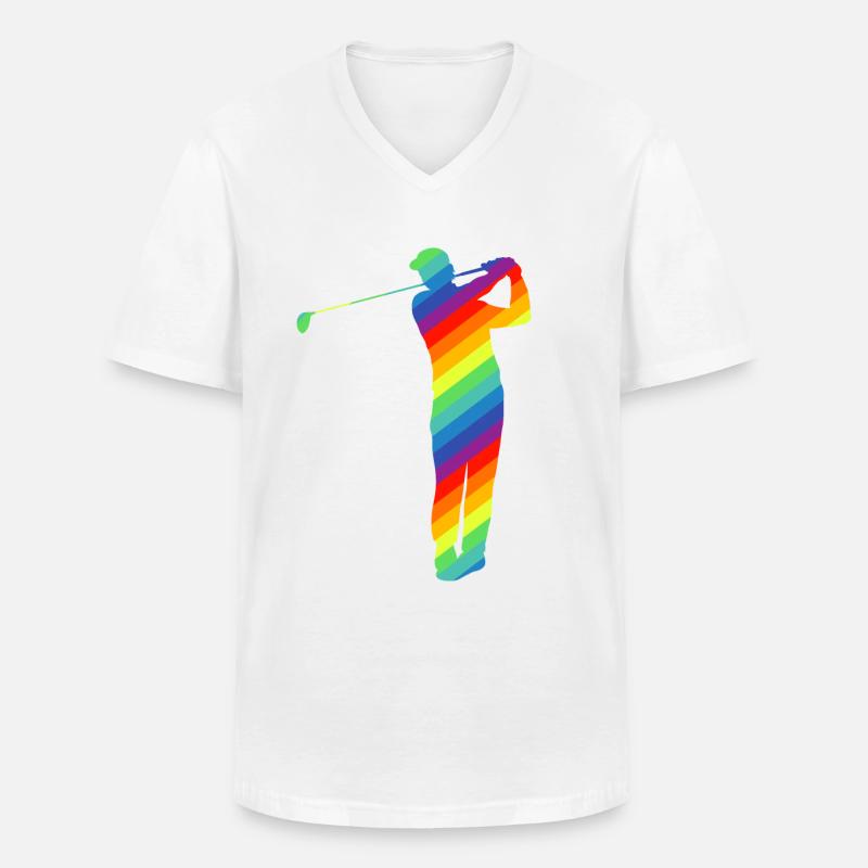 Golf - Männer-T-Shirt mit V-Ausschnitt - Weiß