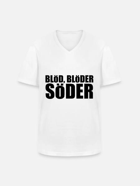bloed bloeder soeder schwarz - Männer-T-Shirt mit V-Ausschnitt - Weiß