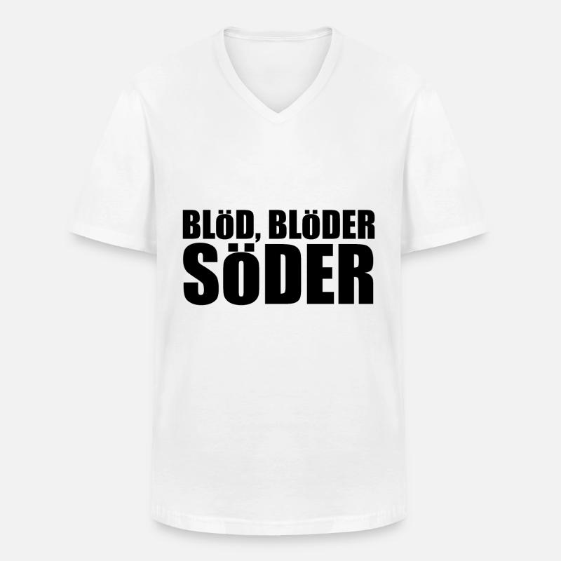 bloed bloeder soeder schwarz - Männer-T-Shirt mit V-Ausschnitt - Weiß