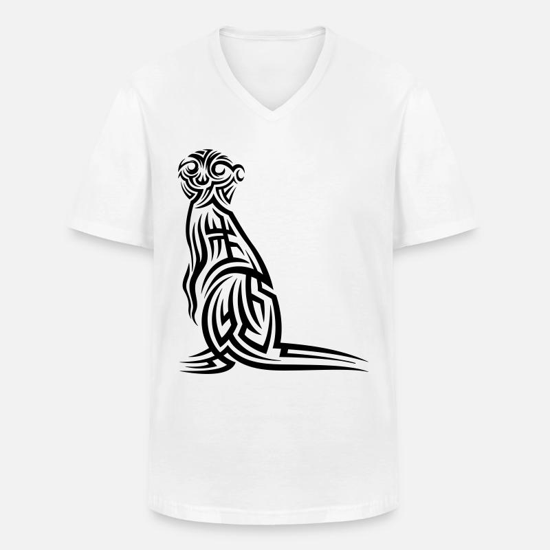 Erdmännchen Tribal Tattoo - Männer-T-Shirt mit V-Ausschnitt - Weiß