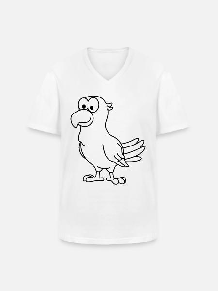 Papagai Comic Tier - Männer-T-Shirt mit V-Ausschnitt - Weiß