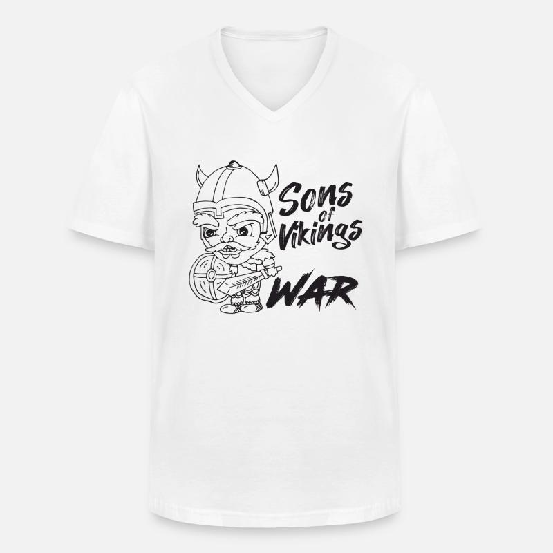 VIKING - WIKINGER - Männer-T-Shirt mit V-Ausschnitt - Weiß