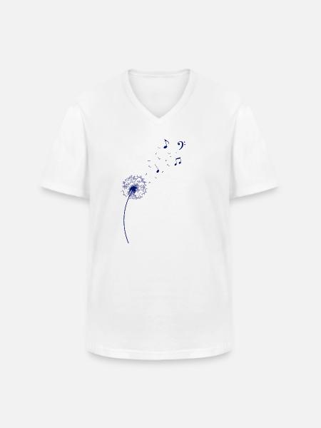 Rainbow Dandelion Notes Music Dandelion - Men's V-Neck T-Shirt - white