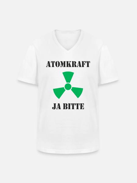 Atomkraft, Ja bitte - Männer-T-Shirt mit V-Ausschnitt - Weiß