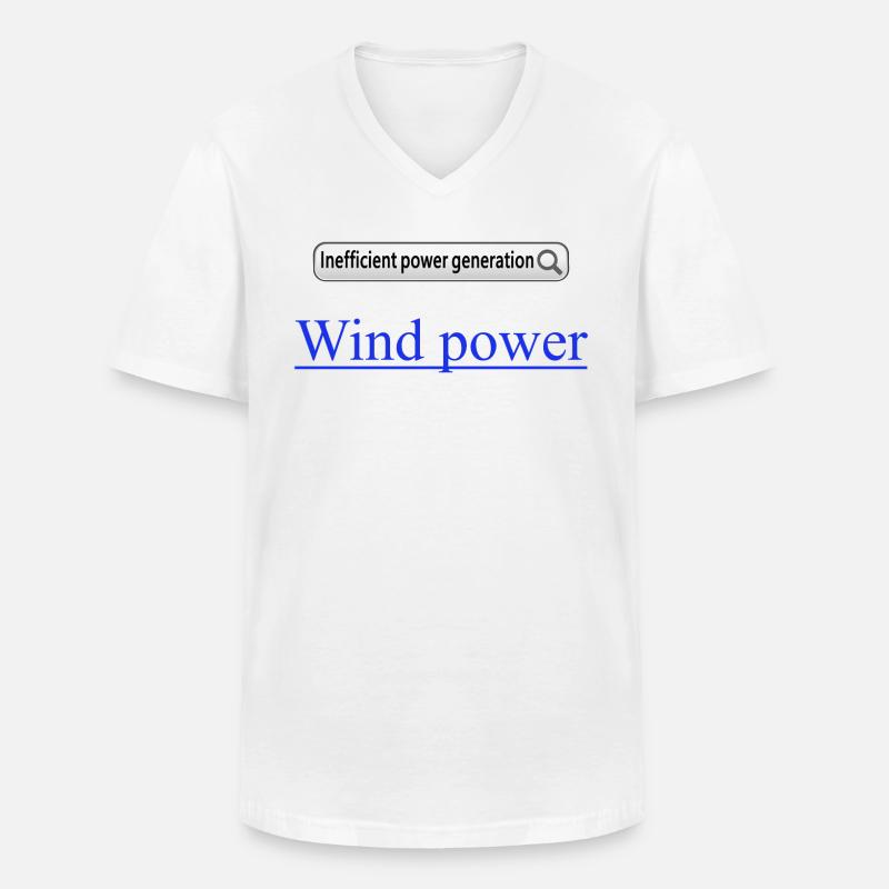 Windkraft Ineffiziente Stromerzeugung - Männer-T-Shirt mit V-Ausschnitt - Weiß